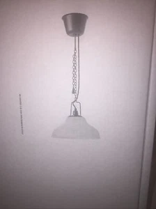 IKEA SUNNANO Pendelleuchte weiß/schwarz Stahl/Glas - Bild 1 von 3