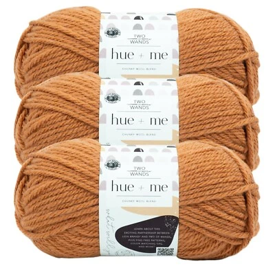 (3 Pack) Lion Brand Yarn 617-104P Two of Wands: Hue + Me Bulky Yarn, Grapefruit - Image 1 of 4