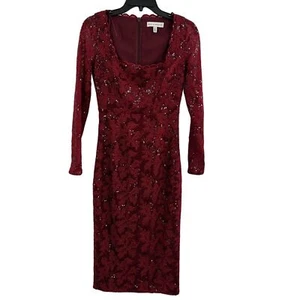 Dress The Population Red Lace Sequin Dress Size XS - Picture 1 of 6