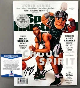 MILES BRIDGES SIGNED MICHIGAN STATE HORNETS SPORTS ILLUSTRATED BECKETT COA - Picture 1 of 1