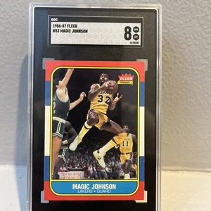 🔥1987 fleer MAGIC JOHNSON 53 Sgc 8🔥 - Picture 1 of 4