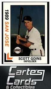 Scott Goins 1989 Best San Jose Giants #27  San Francisco