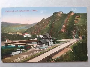 Cartolina Mayschoß con Saffenburg in Valle Aurina e stazione ferroviaria terreno Maischoß - Foto 1 di 3