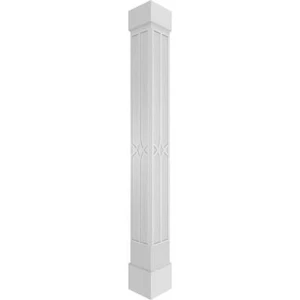 Ekena Millwork PVC Column Wrap Kit 11.625" x 8' White w/ Standard Capital + Base - Picture 1 of 8