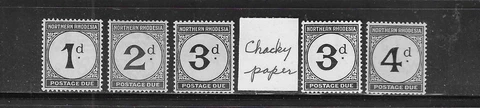 NORTHERN RHODESIA SCOTT #J1-J4 1929 POSTAGE DUES  - MINT LIGHT HINGED Cover