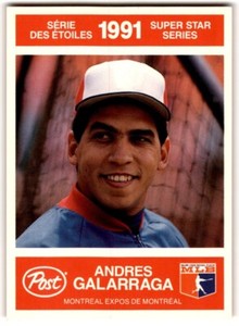 1991 Post Canada Super Star Series Andres Galarraga #3 Montreal Expos
