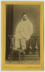CDV 1870-80 J. Barco & L. Gänsch à Nancy. Homme déguisé en Pierrot. - Imagen 1 de 2