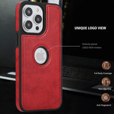 For iPhone 16 Pro Max 15 14 13 12 11 XR 7 Shockproof Luxury Leather Phone Case - Image 1 of 4