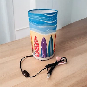 Surfer Surfboard Beach Coastal Table Lamp Shade Style with Low Profile Base - Picture 1 of 6