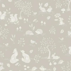 44126 - Apelviken2 Woodland Animals Beige grey Galerie Wallpaper - Picture 1 of 1