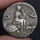 Pièce d'argent Romulus et Remus denarius ancienne République romaine 115 av. J.-C. grand flan