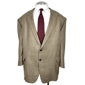 Ralph Lauren Blue Label Wool & Silk Brown Double Windowpane Sport Coat 56 R - Picture 1 of 10