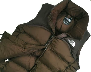 *HOT Women THE NORTH FACE NUPTSE 700 GOOSE DOWN QUILT PUFFER BROWN VEST Jacket S - Picture 1 of 16
