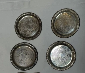 4 Vintage Coasters Sweden Silverplate AB Segerstrom & Svensson Eskiltuna - Picture 1 of 3