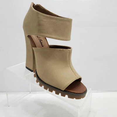 Sandalia Michael Antonio Kaimi Desnudo Marrón Punta Abierta Tacones PU Talla 7.5 Deportiva Foto 1 de 4