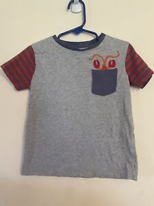 Mini Boden lobster shirt size 2 - 3 years kids T-shirt, nautical stripes