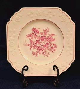 Wedgwood Asiatic Pheasants Red, Queens Ivory Square Plate - Picture 1 of 11