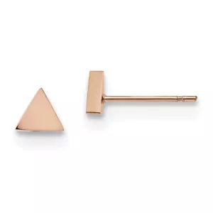 Chisel Stainless Steel Polished Rose IP-plated Triangle Post Earrings SRE1205 - Picture 1 of 2