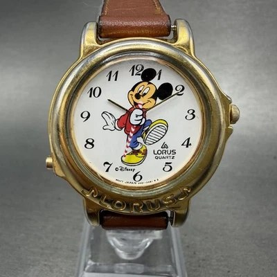 Часы женские Lorus Mickey Mouse 34 мм белый циферблат золотистый V421-0020 новый аккумулятор - Изображение 1 из 4