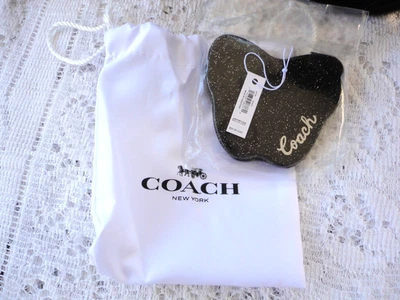 *COACH*~(CF154)~Espejo compacto con mariposa brillante (brillo plateado/negro)~NUEVO CON ETIQUETAS Foto 1 de 3