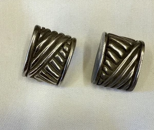 Orecchini Vintage Messico Argento Sterling Modernariato Clip On - Foto 1 di 7