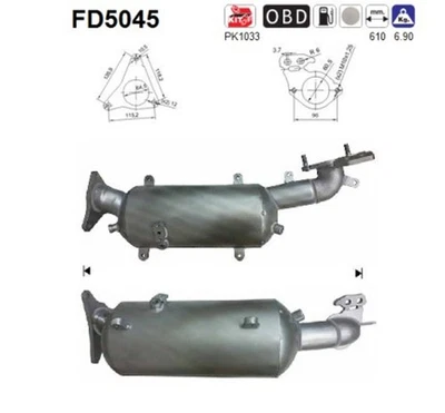 DPF Rußpartikelfilter Dieselpartikelfilter AS FD5045 Cordierit für FORESTER GR - Bild 1 von 4