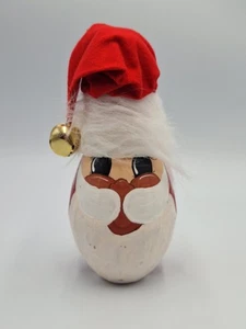 Calabaza de Papá Noel pintada a mano de colección 9" con sombrero campana de tintineo de vacaciones de Navidad - Imagen 1 de 7