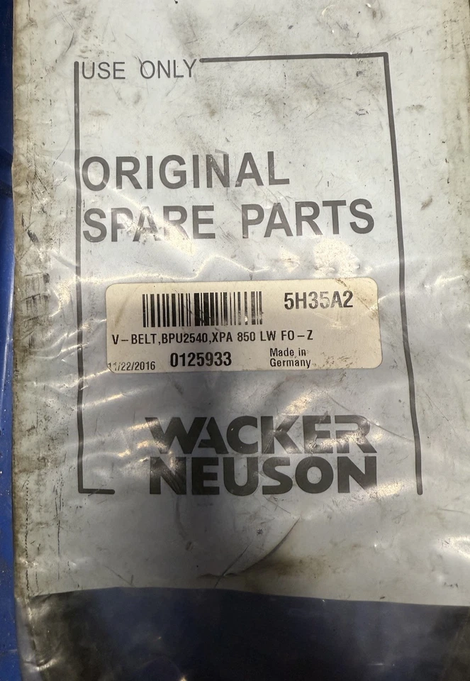 Wacker BPU2540 - Drive Belt - Wacker 0125933 - Image 1 of 1