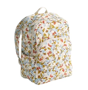 Vera Bradley Essential Large Backpack Fit 15" laptop NWT Floral Abuzz R159 Beige - Picture 1 of 8