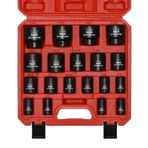 19 Piece 1/2-Inch Drive Standard Impact Socket Set, SAE, Shallow, 3/8" to 1-1... - Picture 1 of 7