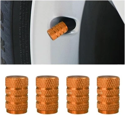 Tapas de vástago de válvula de neumático de automóvil 4 piezas, aleación de aluminio A resistente a la corrosión y a prueba de fugas Foto 1 de 4