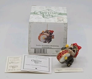 Fitz and Floyd Charming Tails TWELVE DRUMMERS TROMMELN Figur Box schwer zu finden - Bild 1 von 13