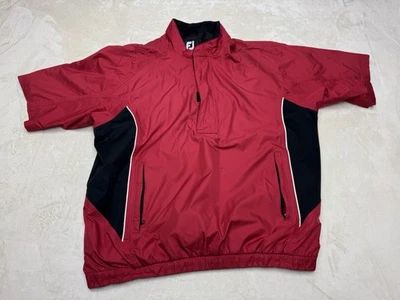 Jaqueta Footjoy Masculina XXL Vermelha Quarter Snap Pulôver Manga Curta Golfista - Imagem 1 de 4