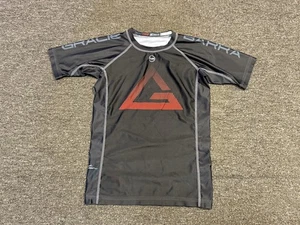 Gracie Barra Rash Guard Shirt Mens Large Tall Black Red Compression BJJ Edition - Picture 1 of 5