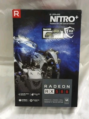Sapphire 11265-21-20G Radeon NITRO+ Rx 580 8GB GDDR5 Dual HDMI/ DVI-D/ Dual DP - Image 1 of 4