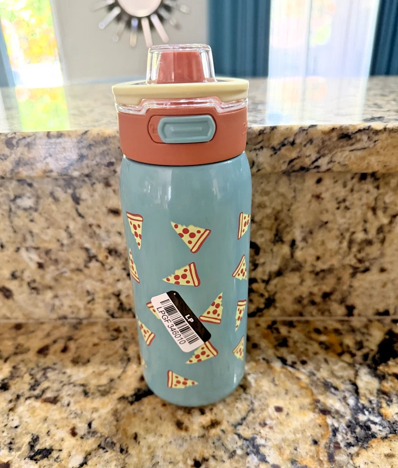 Бутылка для холодной воды Cat & Jack Kids' из нержавеющей стали 14 унций - пицца - Изображение 1 из 1