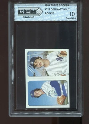 Pegatina Topps Don Mattingly Rookie 1984 #325 RC MLB New York Yankees gema como nueva 10 Foto 1 de 2