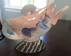 BUNTE ABSTRAKTE TEEKANNE SIGNIERT VOM KÜNSTLER DAVID PETRAKOVITZ - KUNSTKERAMIK - Bild 1 von 10