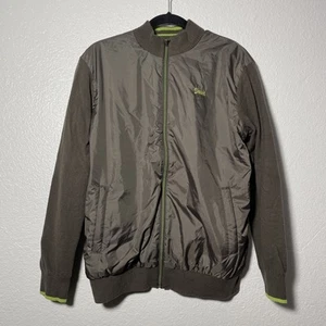 Chaqueta de bombardero Dennis The Menace verde satinado para hombre mediana - Imagen 1 de 6