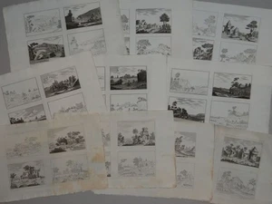 Landschaft mit Architektur - Elias Strasser 10 Radierungen Joseph Carmine 1810 - Bild 1 von 7