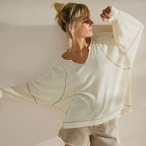 Neu mit Etikett Free People I Wish I Knew T-Shirt elfenbein Größe XL - Bild 1 von 9