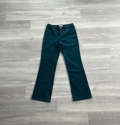 Pantalones de mezclilla para mujer Coldwater Creek corte natural verde azulado 5 bolsillos pana talla 4 Foto 1 de 4