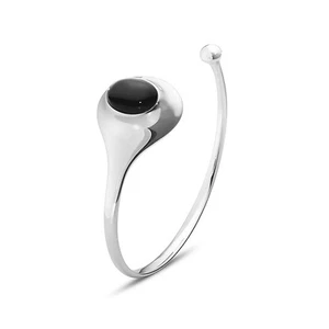 Georg Jensen Sterling Silver Bangle #269 with Black Onyx - Vivianna Archive - Picture 1 of 1