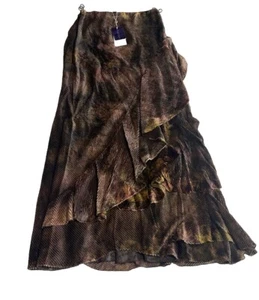 Ralph Lauren’s Purple Label Collection Waylon Rosa Estampado Terciopelo Falda M En Italia - Imagen 1 de 16