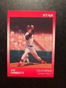 Jim Abbott 1990 STAR COMPANY CARD OAKLAND A's  Card# 7 of 11 CALIFORNIA ANGELS