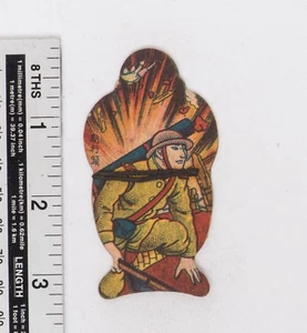 Vintage Menko Playing Card Japanese Military 1930' China - Japan War Pop Art ;70 - Picture 1 of 2