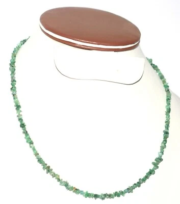 Verde Gemma Smeraldo 2-4 MM Uncut Perline 925 Argento Fine 20 " Collana G4 - Immagine 1 di 4
