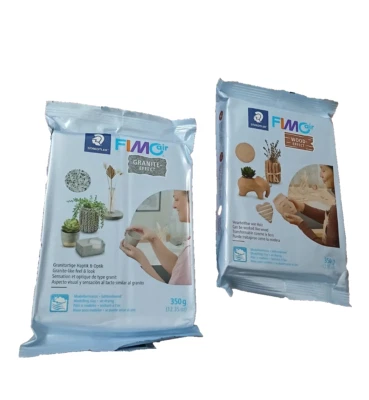 (2x) Arcilla modelo seca al aire efecto madera y granito FIMO Air 12,3 oz (paquete de 2) Nat Ingrd Foto 1 de 4