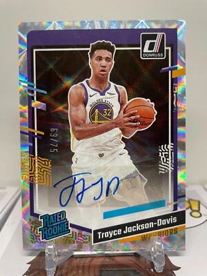2023-24 Donruss Trayce Jackson-Davis Diamond Autograph /75 - Image 1 of 2