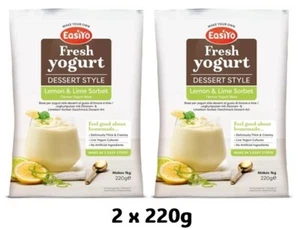 2 x EasiYo Lemon & Lime Sorbet Flavoured Yogurt Mix Sachet 220g - Picture 1 of 1
